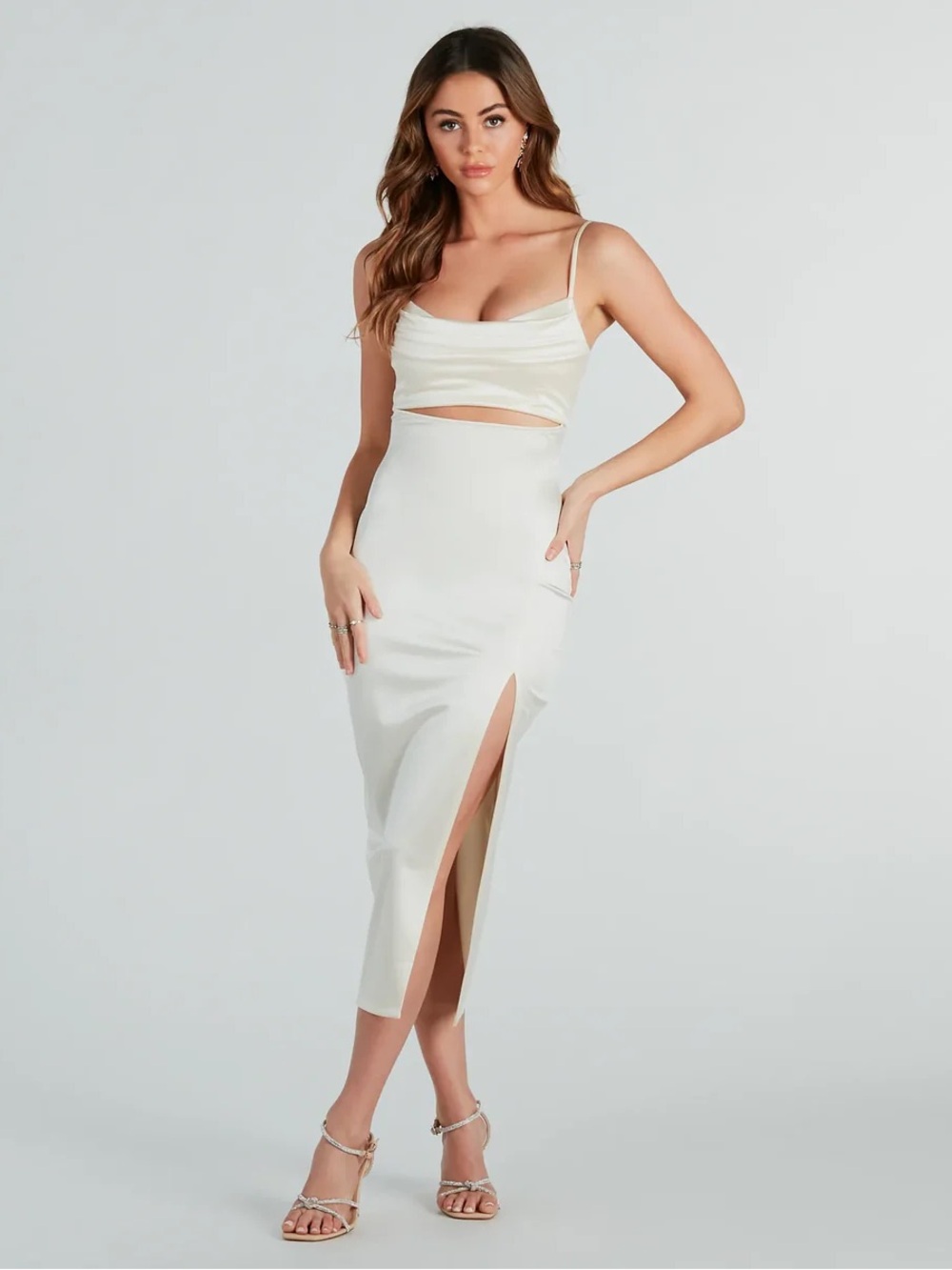 NWT Windsor Seona White Satin Dress - Picture 7 of 7